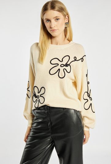 Sweter z motywem kwiatowym