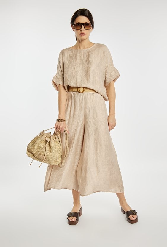 Spodnie wide leg 7/8