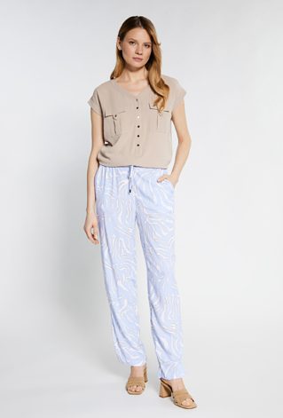 Wzorzyste spodnie z wiskozy