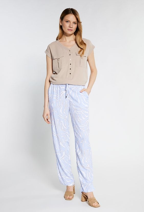 Wzorzyste spodnie z wiskozy