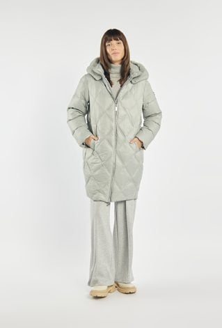 Puchowy płaszcz damski