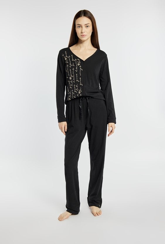 Spodnie od piżamy z satynowym wiązaniem