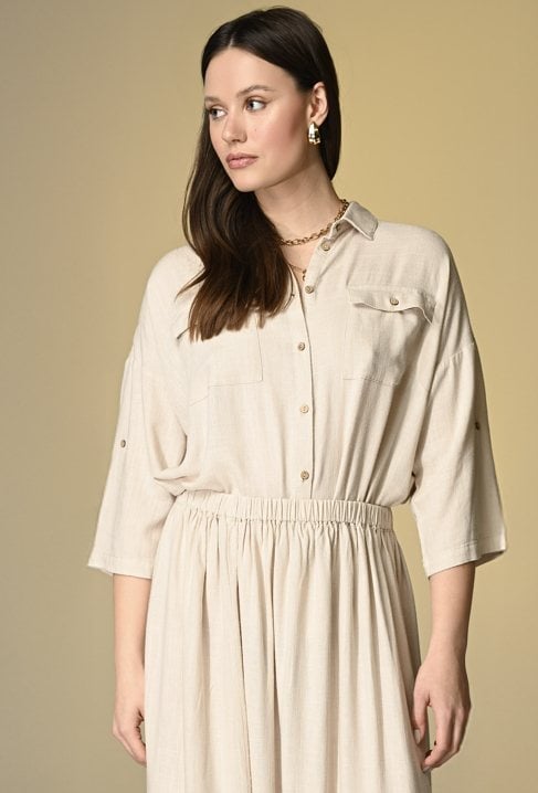 Koszula z wiskozy i lnu