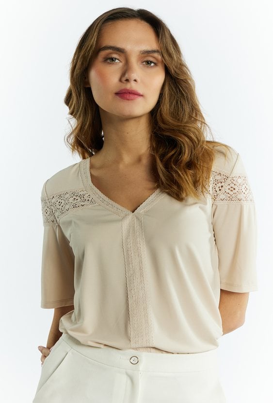 Bluzka damska z dekoltem w serek