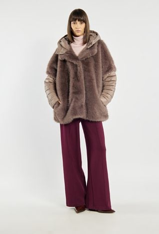 Kurtka damska ze sztucznym futerkiem