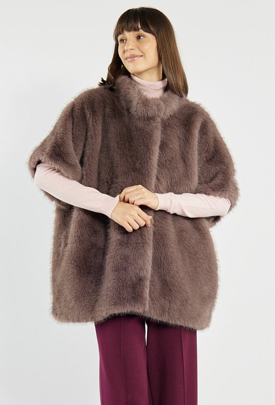 Kurtka damska ze sztucznym futerkiem