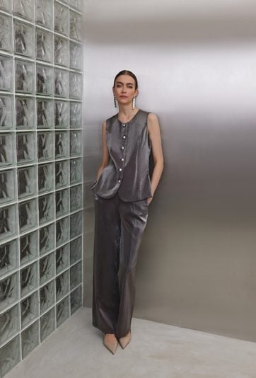 Eleganckie spodnie z dodatkiem lnu