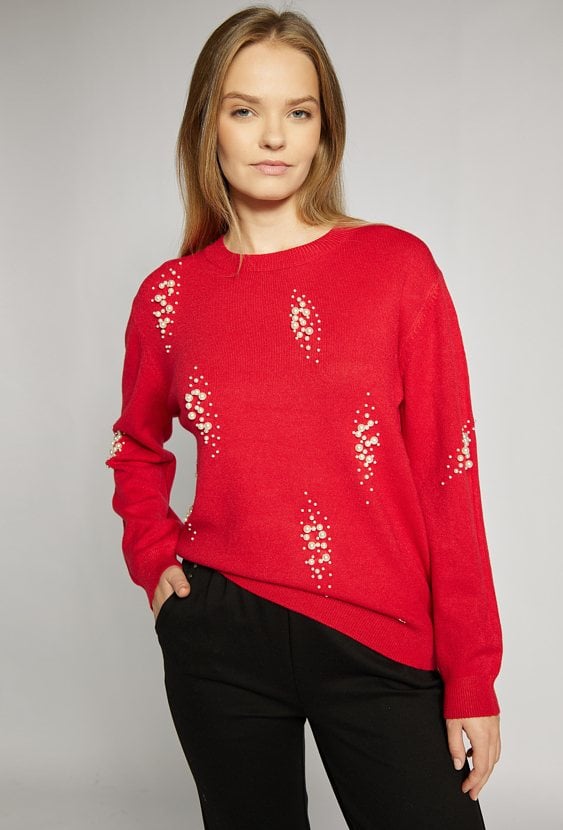 Sweter z koralikami