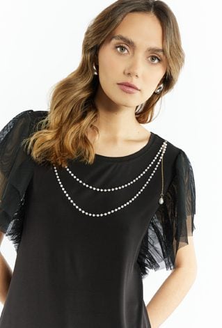 Bluzka damska z bufiastymi rękawami