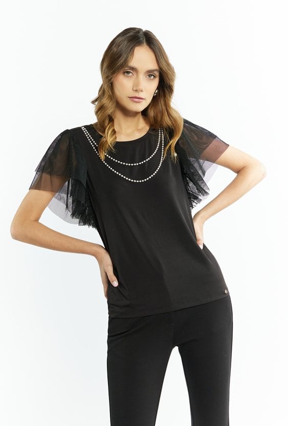 Bluzka damska z bufiastymi rękawami