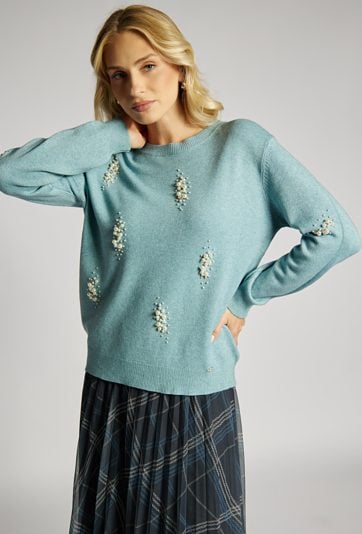 Sweter z koralikami