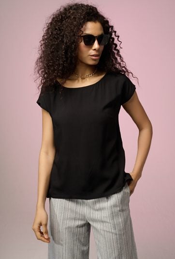 Bluzka z krótkim rękawem z wiskozy