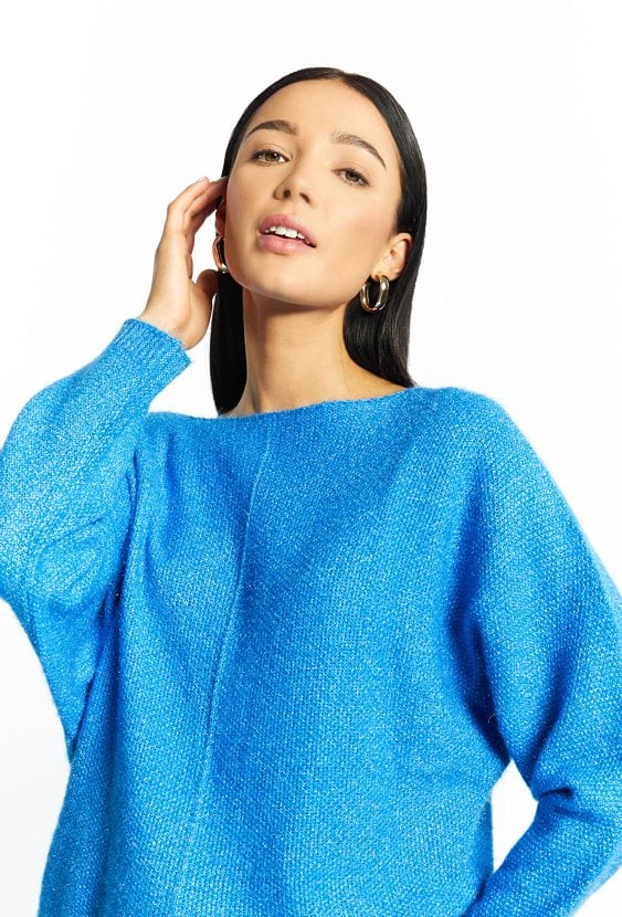 Połyskujący sweter damski