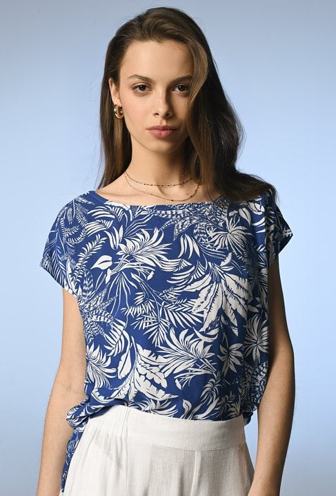 Bluzka z krótkim rękawem z wiskozy