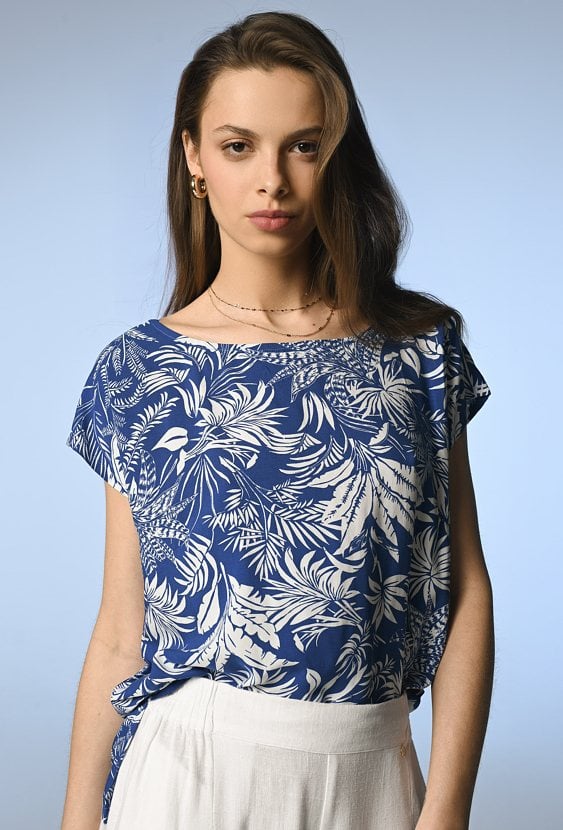 Bluzka z krótkim rękawem z wiskozy