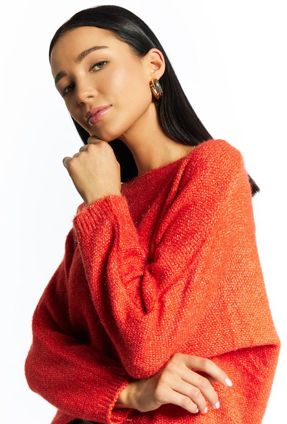 Połyskujący sweter damski