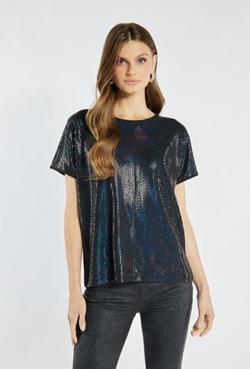 Bluzka z metalicznym połyskiem