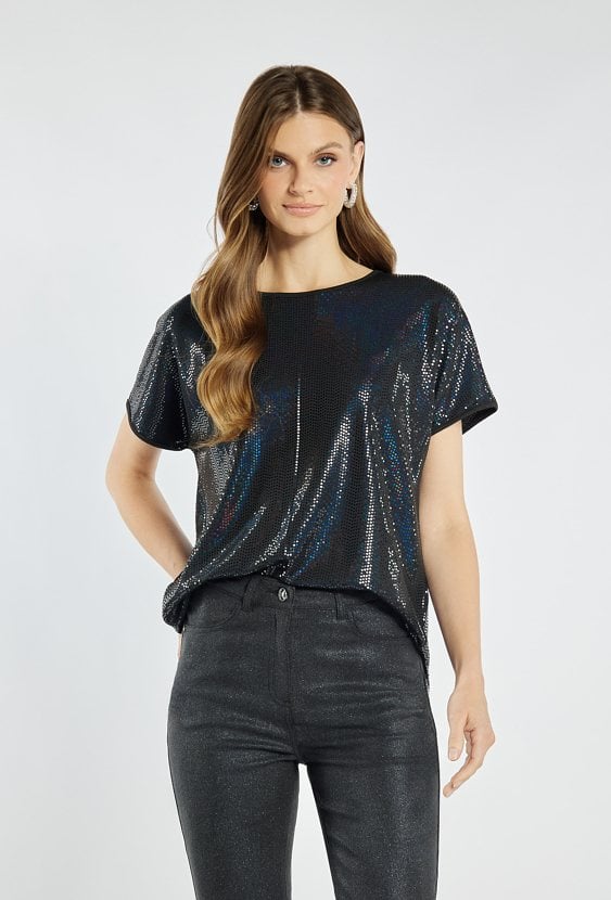 Bluzka z metalicznym połyskiem