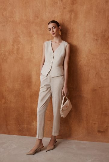 Eleganckie spodnie z dodatkiem lnu