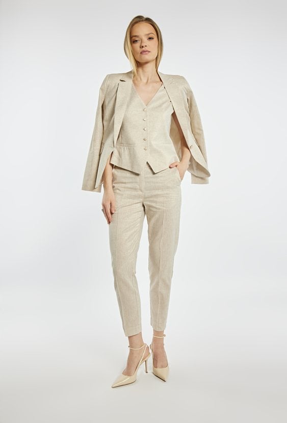 Eleganckie spodnie z dodatkiem lnu