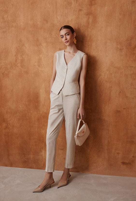 Eleganckie spodnie z dodatkiem lnu