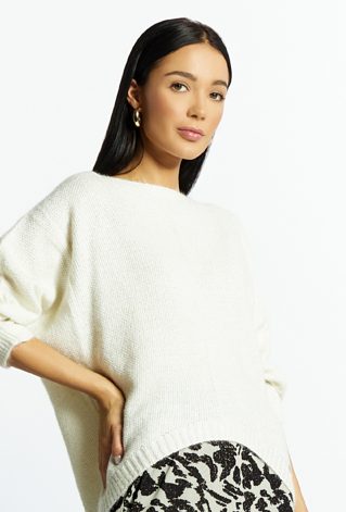 Połyskujący sweter damski