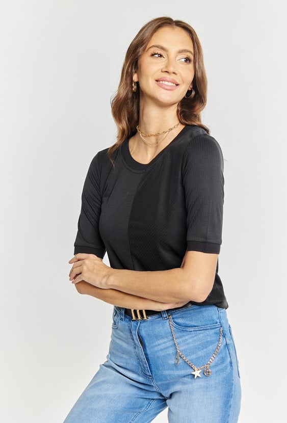 Prążkowana bluzka damska