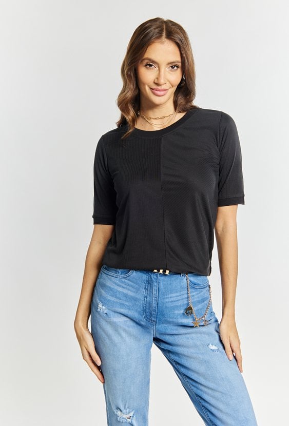 Prążkowana bluzka damska