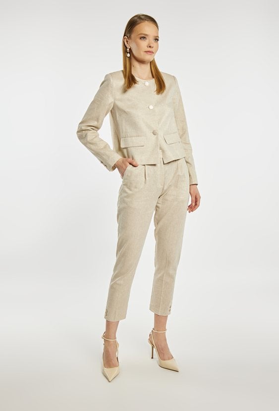 Eleganckie spodnie z dodatkiem lnu