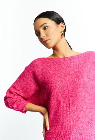 Połyskujący sweter damski