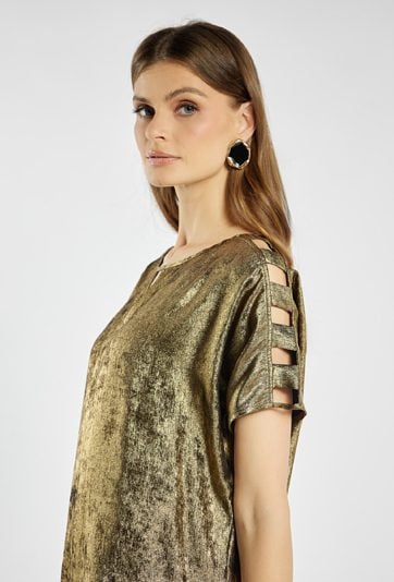 Bluzka z metalicznym połyskiem