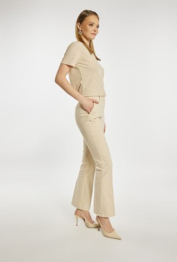 Eleganckie beżowe spodnie damskie