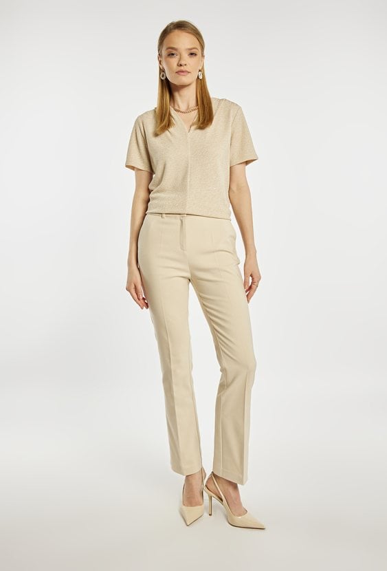 Eleganckie beżowe spodnie damskie