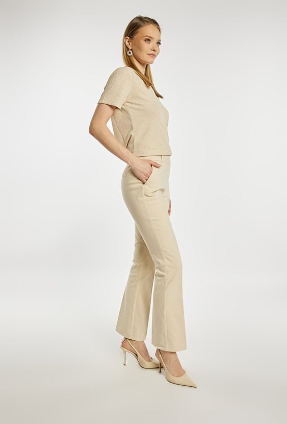 Eleganckie beżowe spodnie damskie