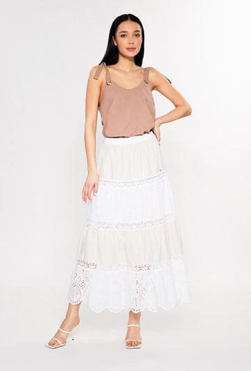 Spódnica maxi z ażurowym wzorem