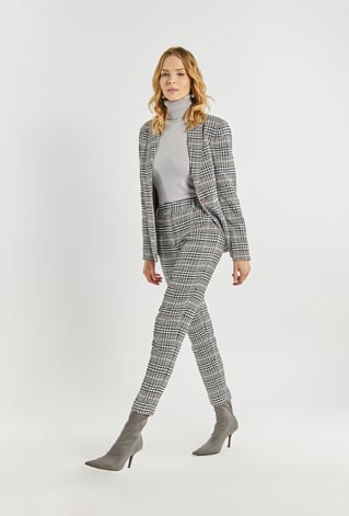 Eleganckie spodnie z wzorem w pepitkę