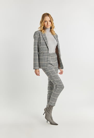 Eleganckie spodnie z wzorem w pepitkę