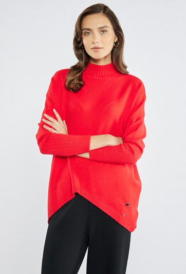 Asymetryczny sweter damski