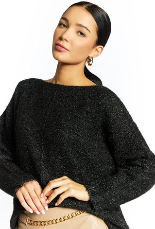 Połyskujący sweter damski