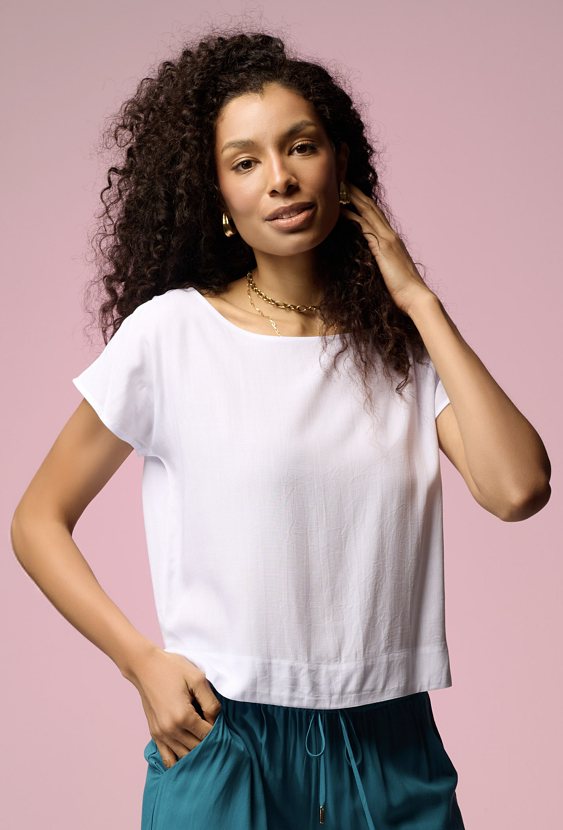 Wiskozowa bluzka o kubełkowej formie