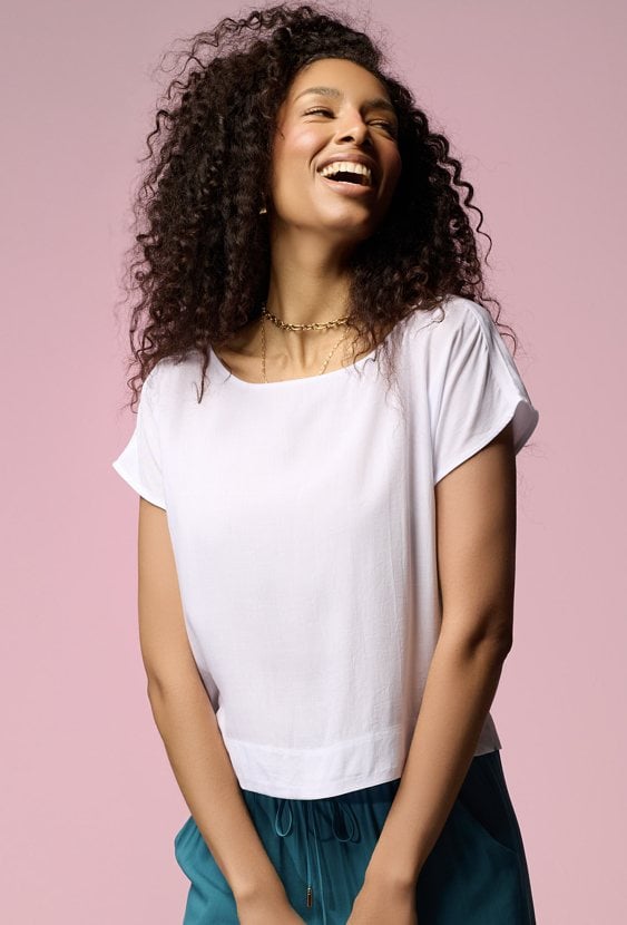 Wiskozowa bluzka o kubełkowej formie