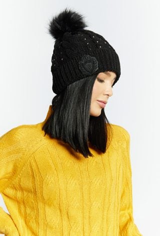 Czapka damska z pomponem