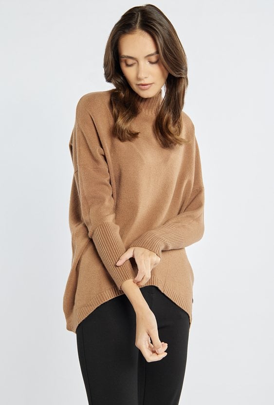 Asymetryczny sweter damski