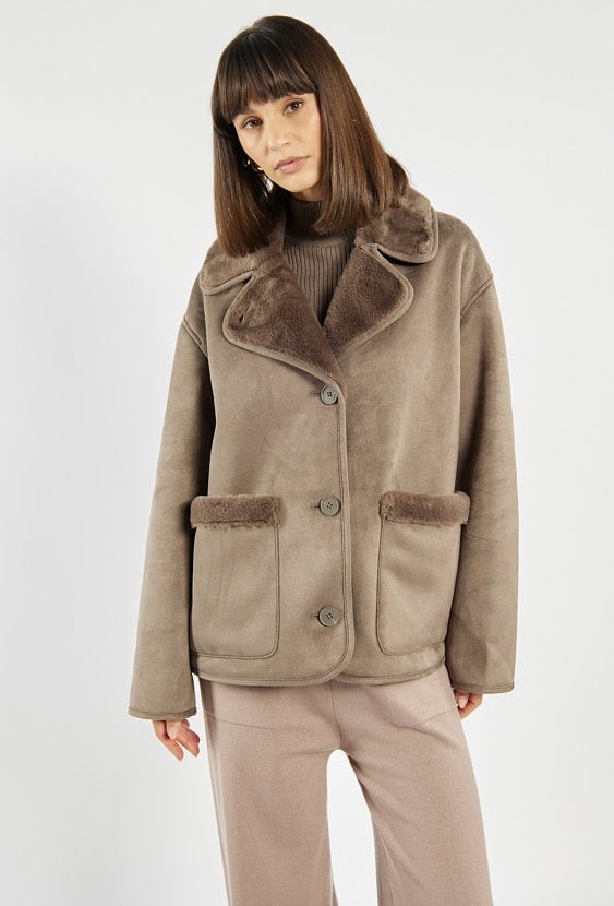 Kurtka z imitacji zamszu