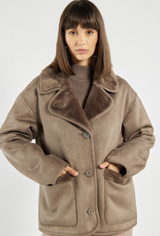 Kurtka z imitacji zamszu