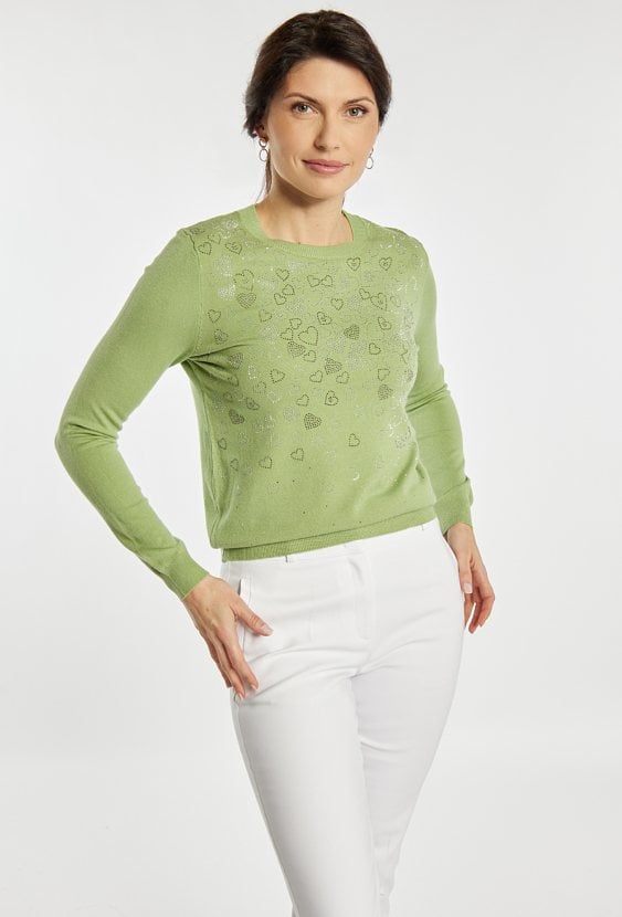 Sweter damski z serduszkami