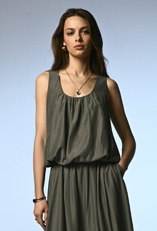 Bluzka na grubych ramiączkach w kształcie bombki