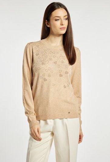 Sweter damski z serduszkami