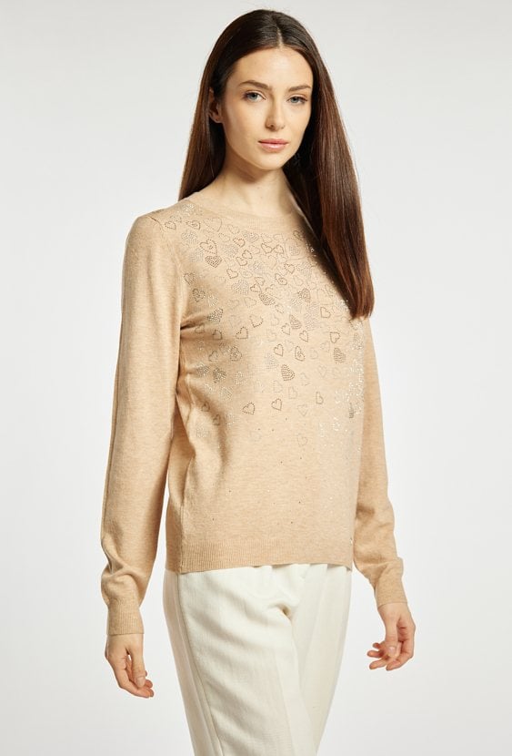 Sweter damski z serduszkami