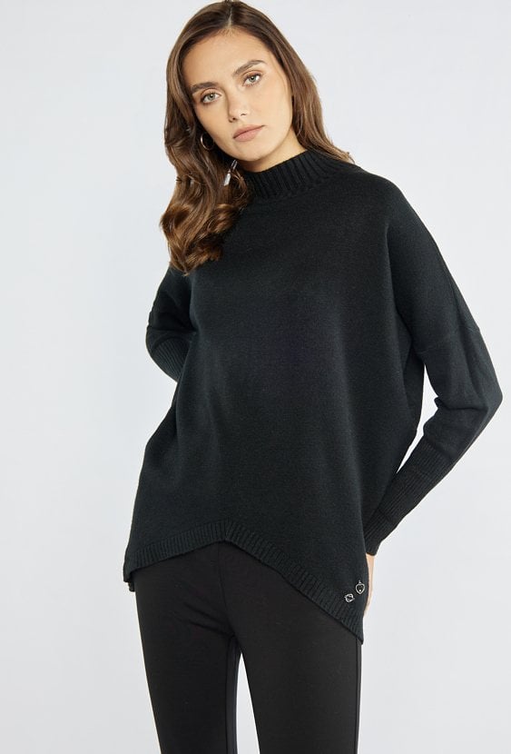 Asymetryczny sweter damski